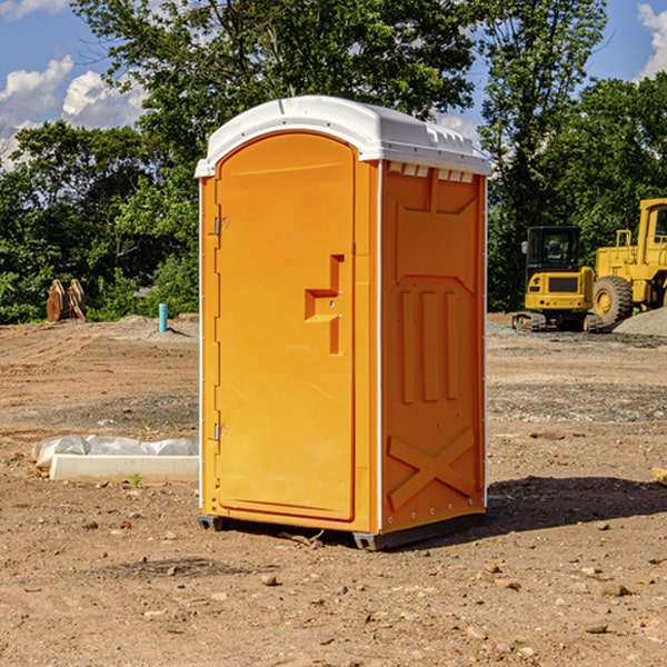 how often are the porta potties cleaned and serviced during a rental period in Flora